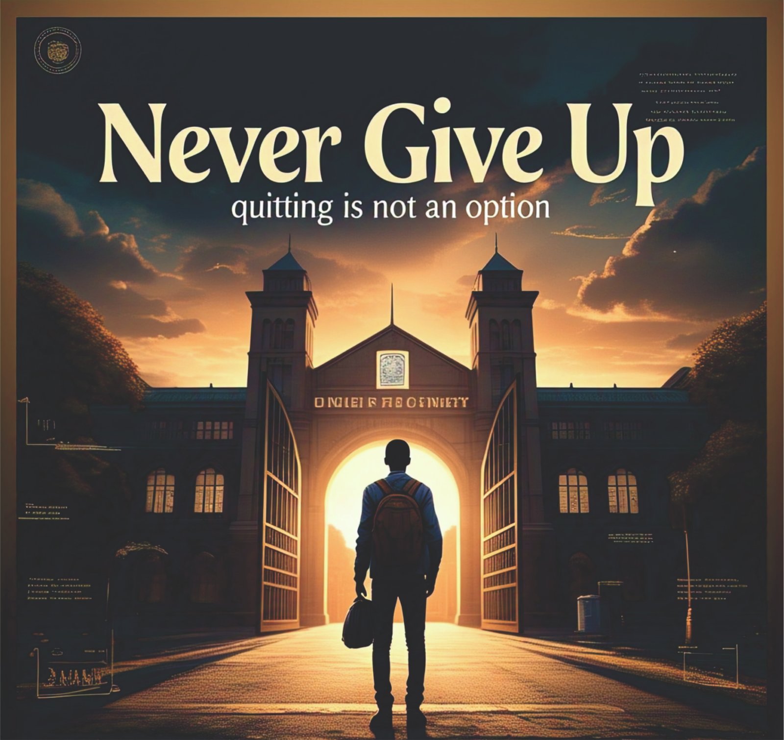 “NEVER GIVE UP”